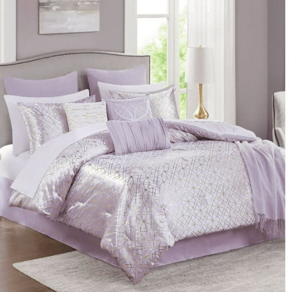 JLA HOME Solene Lilac - Queen, 14-Pc. Comforter Set